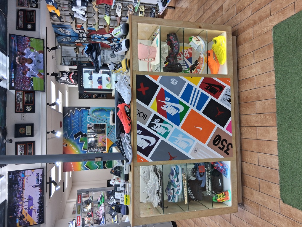 Store interior with Miami signage